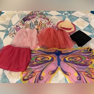 Colorful Kids' Dress-Up Set with Tutus, Butterfly Wings, Cape, Hats: 7 Items!